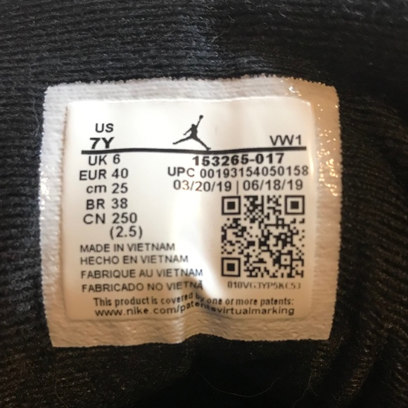 Nike Air Jordan XII 12 Retro Reverse Taxi 2019 sz 7Y black Jumpman Hightops 2019 - Picture 13 of 13